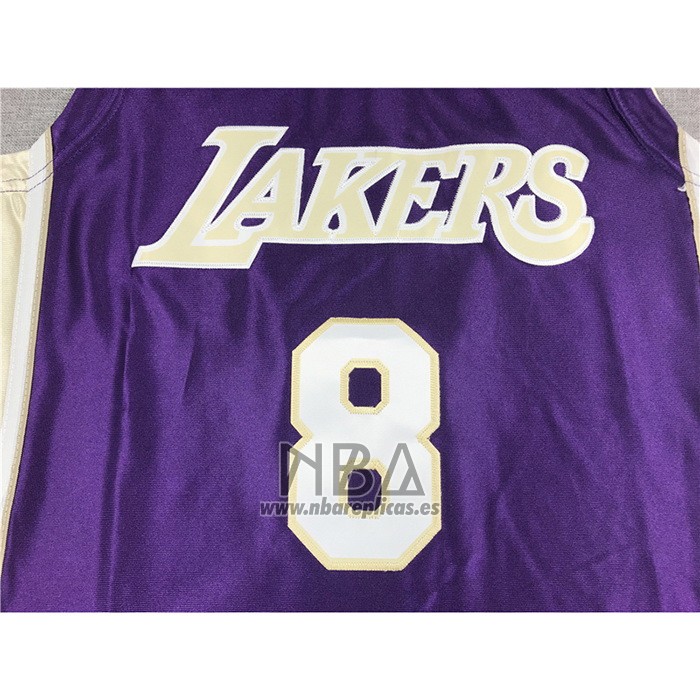 Camiseta Los Angeles Lakers Kobe Bryant NO 8 Hardwood Classics Hall Of Fame 2020 Violeta